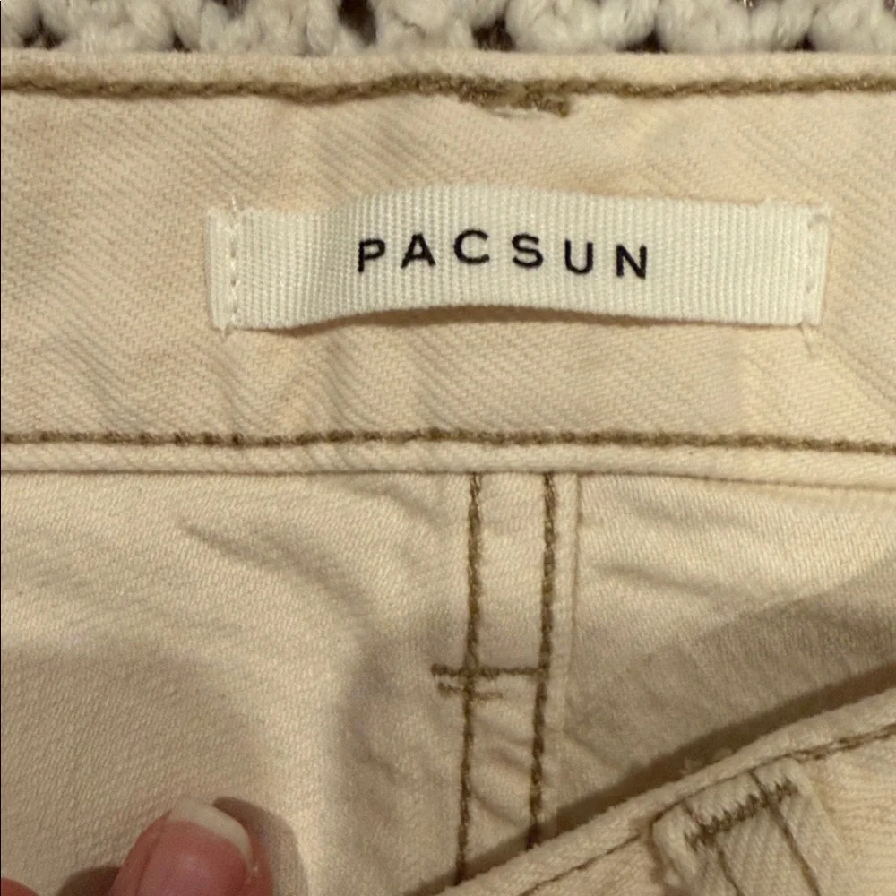 PacSun Womens 26 High Rise Boot Cut Beige Denim Pants - Picture 4 of 10